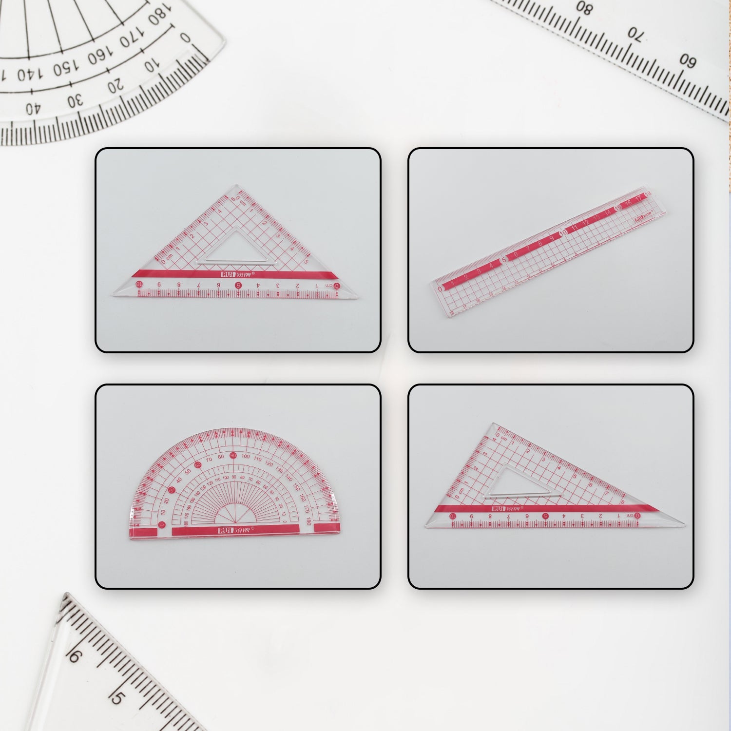 7913 Transparent Ruler Clear Ruler Plastic, Scales Ruler Set for Engineering Studying (4pc) DeoDap 7913 Transparent Ruler Clear Ruler Plastic, Scales Ruler Set for Engineering Studying (4pc) DeoDap